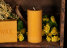 Load image into Gallery viewer, Beeswax Candle-5&quot; Honeycomb Pillar
